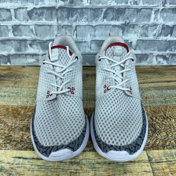 Nike Roshe One BR Triple White Jordan 3 Cement Custom 718552-110 Mens Size 8.5 - Picture 5 of 13